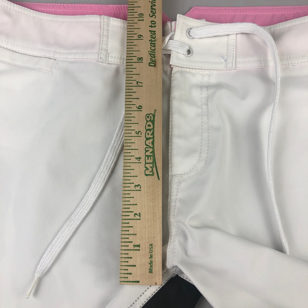 Vintage Honolua Wahine Women White w/ Hibiscus Board Shorts Size 11 - Picture 6 of 10